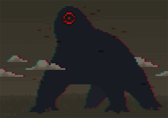 Pixel horror illustration