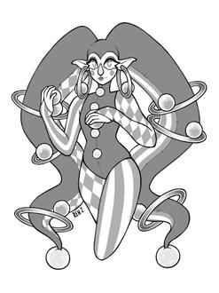 Whimsical jester/clown character design