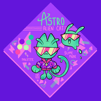 reference sheet for an alien slime character