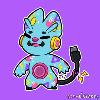 character design for strudelcafe based on game controllers